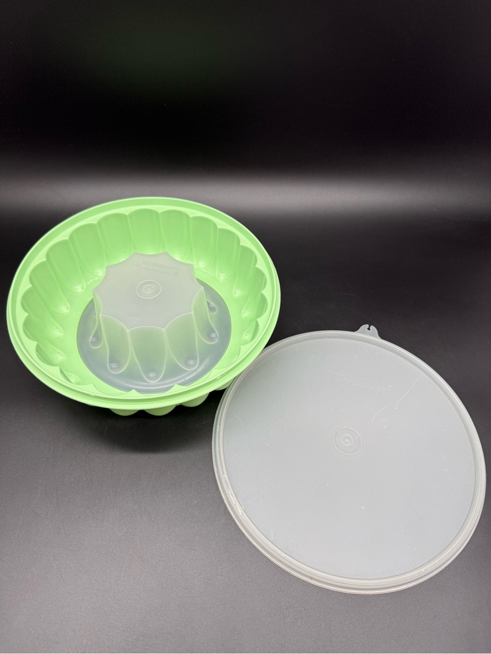 Vintage Tupperware Jello Mold Ice Ring Mint Green 3-Piece